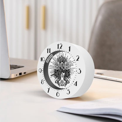 Black And White Calavera Girl Print Alarm Clock