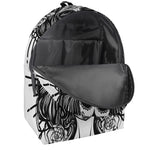 Black And White Calavera Girl Print Backpack