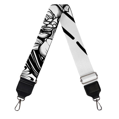 Black And White Calavera Girl Print Bag Strap