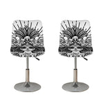 Black And White Calavera Girl Print Bar Stool Covers