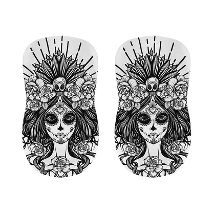 Black And White Calavera Girl Print Bar Stool Covers