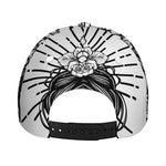 Black And White Calavera Girl Print Baseball Cap