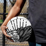 Black And White Calavera Girl Print Basketball