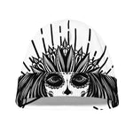Black And White Calavera Girl Print Beanie