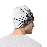 Black And White Calavera Girl Print Beanie