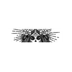 Black And White Calavera Girl Print Bed Runner
