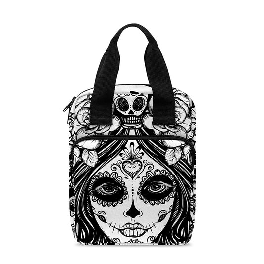 Black And White Calavera Girl Print Bible Tote Bag