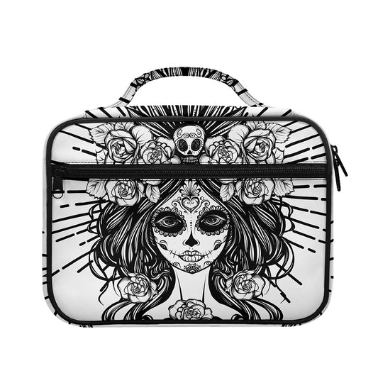 Black And White Calavera Girl Print Briefcase Bible Bag