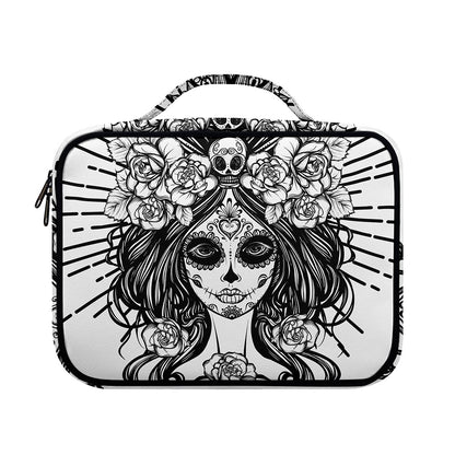 Black And White Calavera Girl Print Briefcase Bible Bag