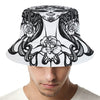 Black And White Calavera Girl Print Bucket Hat