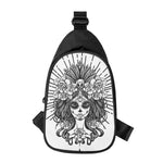 Black And White Calavera Girl Print Chest Bag