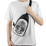 Black And White Calavera Girl Print Chest Bag