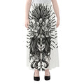 Black And White Calavera Girl Print Chiffon Maxi Skirt