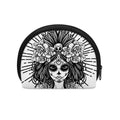 Black And White Calavera Girl Print Coin Purse