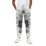 Black And White Calavera Girl Print Cotton Pants