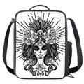 Black And White Calavera Girl Print Crossbody Lunch Bag