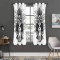 Black And White Calavera Girl Print Grommet Curtain Panels