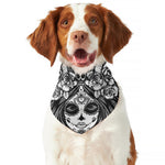 Black And White Calavera Girl Print Dog Bandana