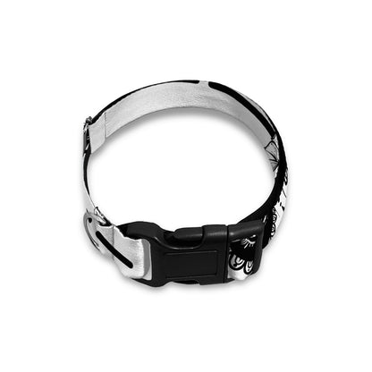 Black And White Calavera Girl Print Dog Collar