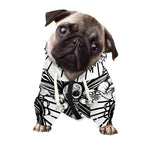 Black And White Calavera Girl Print Dog Zip Up Hoodie
