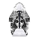 Black And White Calavera Girl Print Dog Zip Up Hoodie