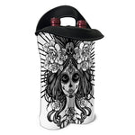 Black And White Calavera Girl Print Double Neoprene Wine Tote
