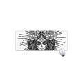 Black And White Calavera Girl Print Extended Mouse Pad
