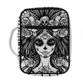 Black And White Calavera Girl Print Front Pocket Bible Bag
