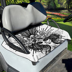 Black And White Calavera Girl Print Golf Cart Seat Cover