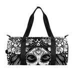 Black And White Calavera Girl Print Gym Bag