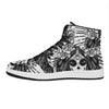 Black And White Calavera Girl Print High Top Leather Sneakers