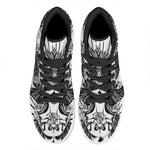 Black And White Calavera Girl Print High Top Leather Sneakers