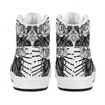 Black And White Calavera Girl Print High Top Leather Sneakers