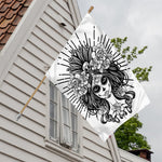 Black And White Calavera Girl Print House Flag