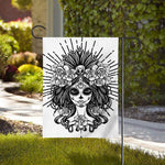 Black And White Calavera Girl Print House Flag