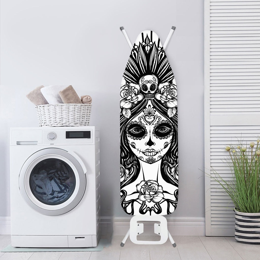 Black And White Calavera Girl Print Ironing Board Cover