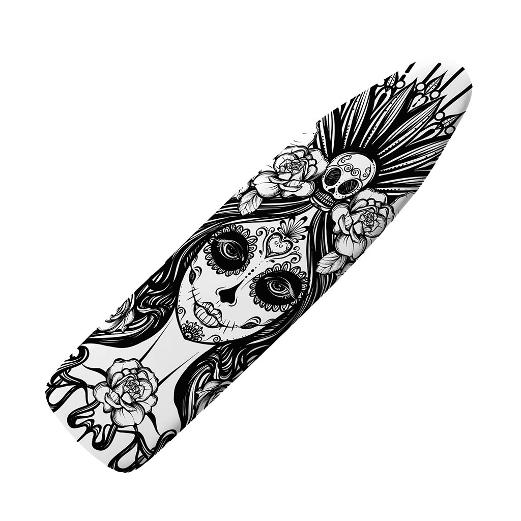 Black And White Calavera Girl Print Ironing Board Cover