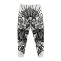 Black And White Calavera Girl Print Jogger Pants