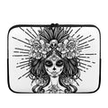 Black And White Calavera Girl Print Laptop Sleeve