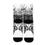 Black And White Calavera Girl Print Long Socks