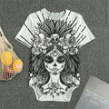 Black And White Calavera Girl Print Men's Bodysuit