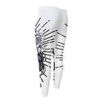 Black And White Calavera Girl Print Men's Compression Pants