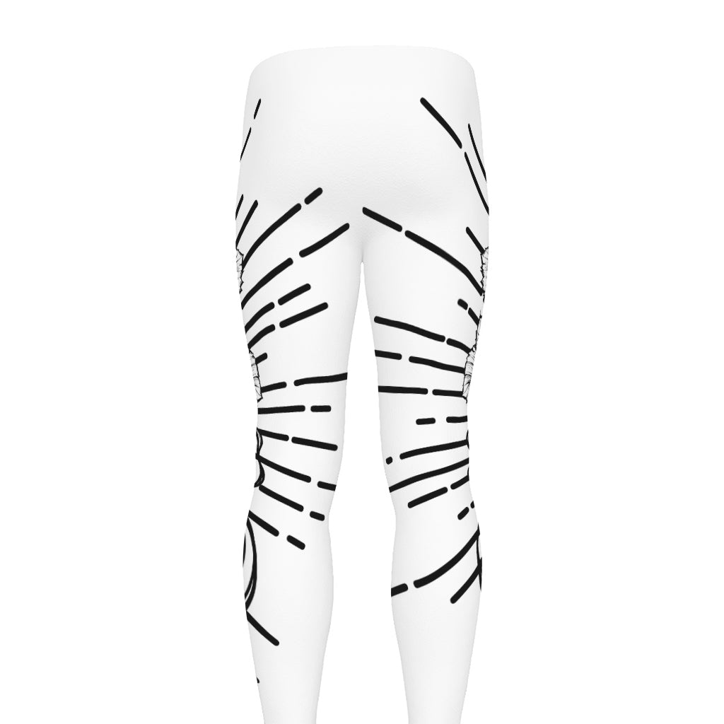 Black And White Calavera Girl Print Men's leggings