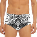 Black And White Calavera Girl Print Men's Triangle Swim Briefs