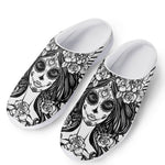 Black And White Calavera Girl Print Mesh Casual Shoes