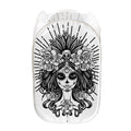 Black And White Calavera Girl Print Mesh Laundry Hamper