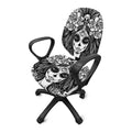 Black And White Calavera Girl Print Office Chair Cover
