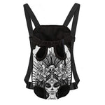 Black And White Calavera Girl Print Pet Carrier Backpack