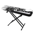 Black And White Calavera Girl Print Piano Keyboard Cover