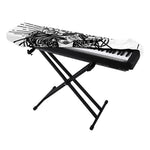 Black And White Calavera Girl Print Piano Keyboard Cover
